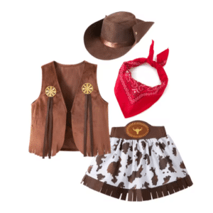 Déguisement cowboy fille marron
