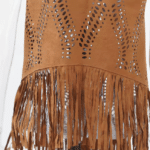 Gilet à franges ajouré aspect daim western (4)