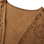 Gilet à franges camel motifs ajourés western daim végan (2)