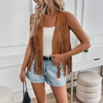 Gilet à franges femme​ (1)