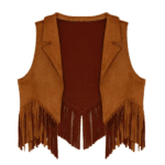 Gilet cowboy enfant marron franges Far ouest (1)