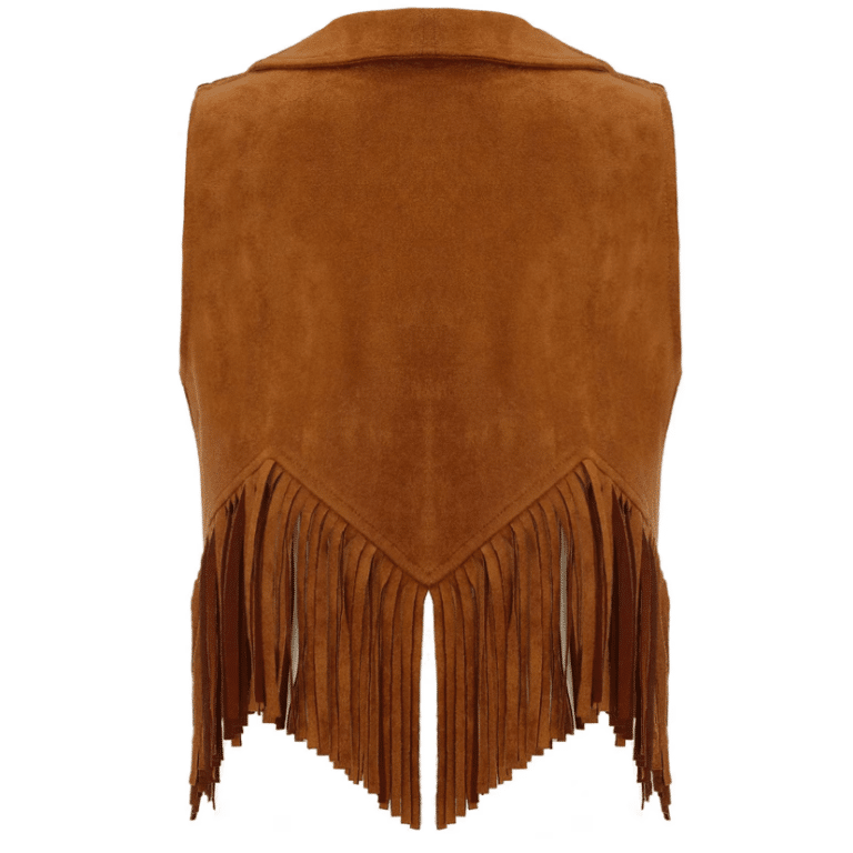 Gilet cowboy enfant marron franges Far ouest (2)