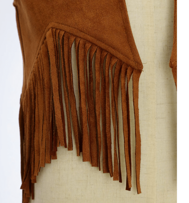 Gilet cowboy enfant marron franges Far ouest (4)