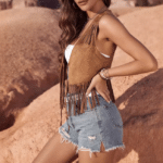 Gilet cowgirl camel à nouer (1)