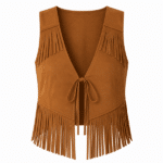 Gilet cowgirl camel à nouer (2)
