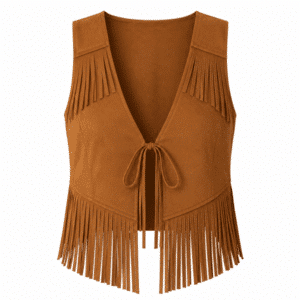 Gilet cowgirl camel à nouer