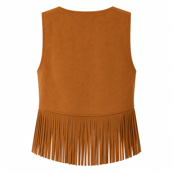 Gilet cowgirl camel à nouer (3)
