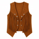 Gilet festival western aspect daim (8)