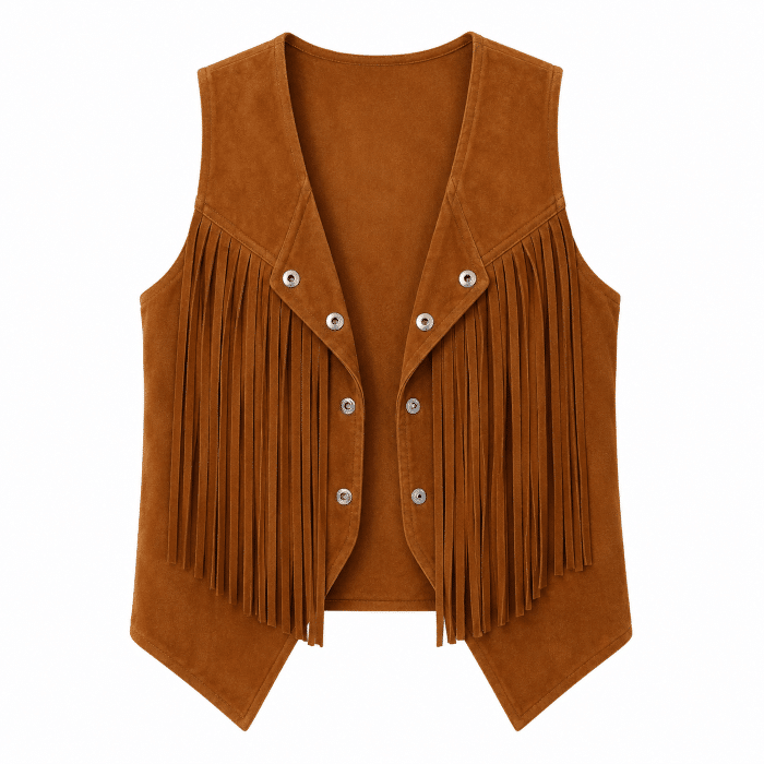 Gilet festival western aspect daim (8)