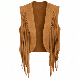 Gilet ouvert à franges look cowgirl
