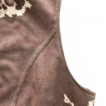 Gilet western femme marron motif vache col tailleur (2)