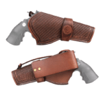 Holster en cuir véritable marron pour revolver Colt (5)