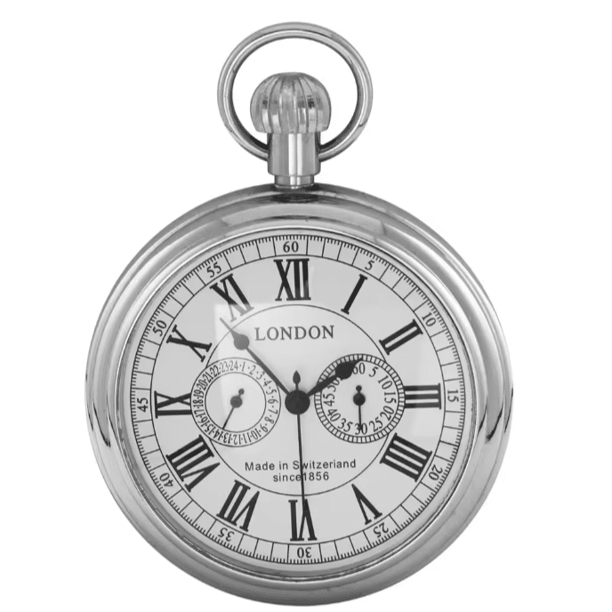Montre à gousset vintage en acier inoxydable (2)