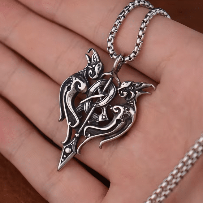 Pendentif cowboy amulette corbeaux (3)
