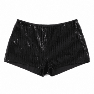 Short femme noir à sequins style cowgirl