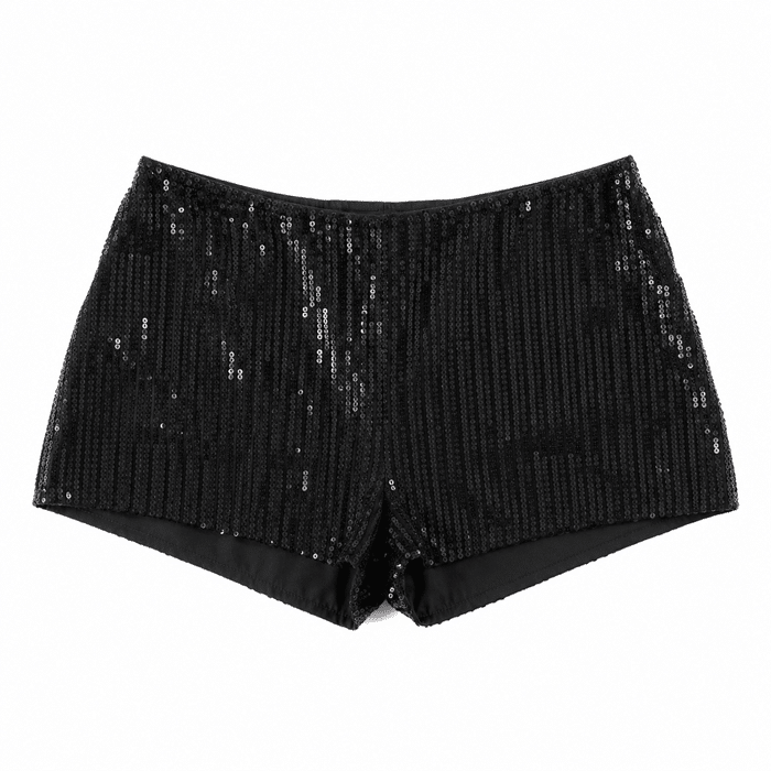 Short femme noir à sequins style cowgirl (3)