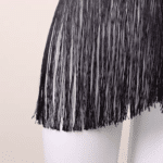 Surjupe noire à longues franges pour look western (3)