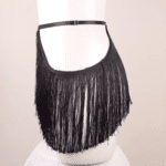 Surjupe noire à longues franges pour look western (4)