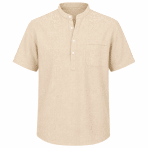 T-shirt homme lin manches courtes style vintage