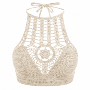 Crop top crochet florale