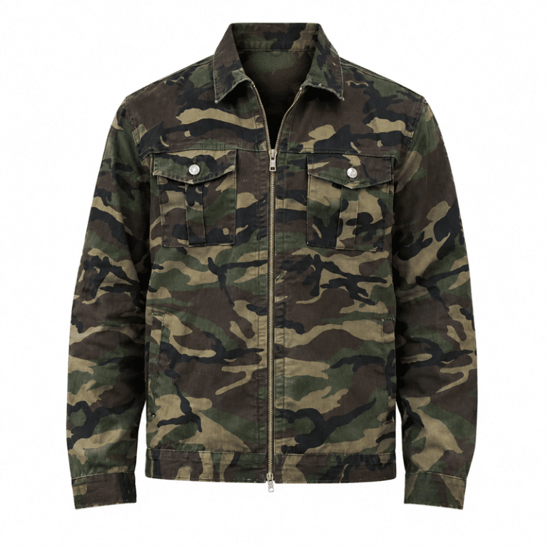 Veste cowboy homme camouflage en coton renforcé zippée (4)