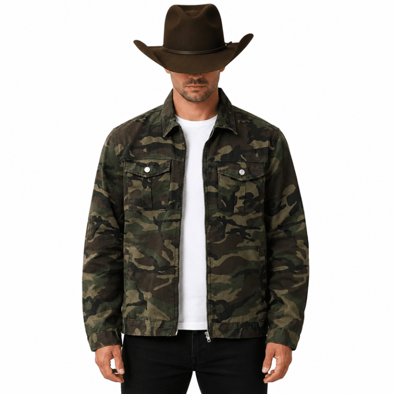 Veste cowboy homme camouflage en coton renforcé zippée (5)