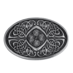 boucle de ceinture celtique triskèle argentée
