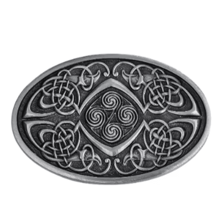 boucle de ceinture celtique triskèle argentée