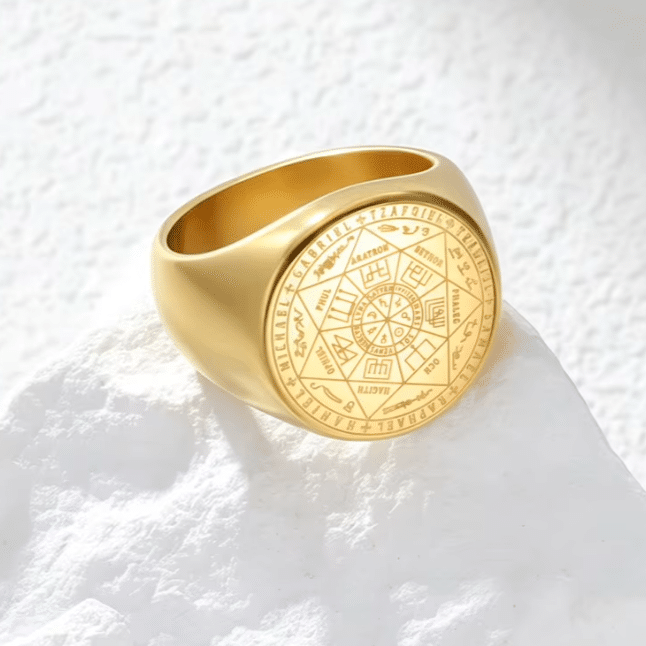 Bague cowboy dorée sceau des sept astres (6)