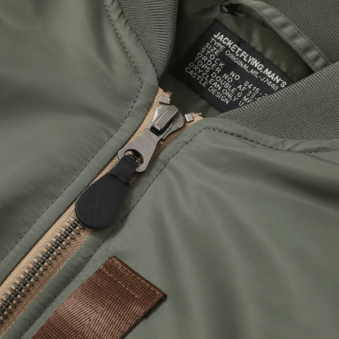 Blouson aviateur MA-1 vert sauge militaire vintage (6)