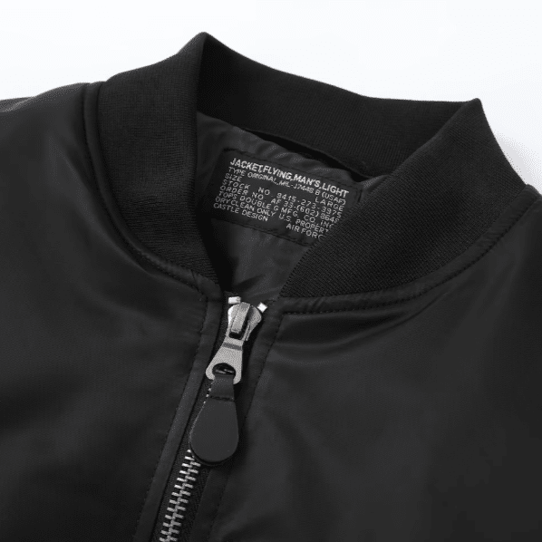 Blouson aviateur noir militaire vintage MA-1 (4)