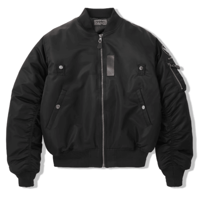 Blouson aviateur noir militaire vintage MA-1 (7)