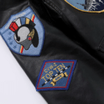 Blouson aviateur vintage US Navy à patchs brodés (1)