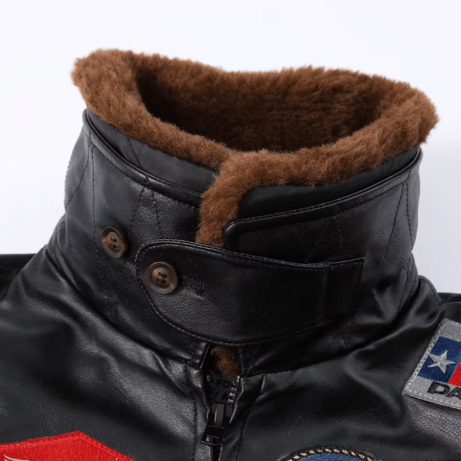 Blouson aviateur vintage US Navy à patchs brodés (11)