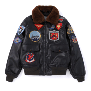 Blouson aviateur vintage US Navy à patchs brodés