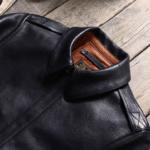 Blouson cuir aviateur A-2 américain noir vintage (2)