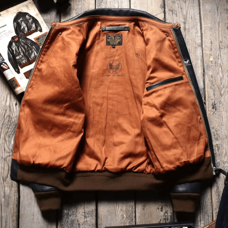 Blouson cuir aviateur A-2 américain noir vintage (3)