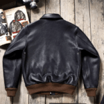 Blouson cuir aviateur A-2 américain noir vintage (4)