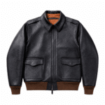 Blouson cuir aviateur A-2 américain noir vintage (6)