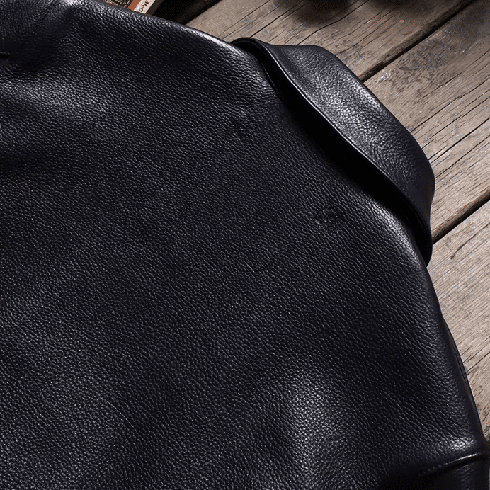 Blouson cuir aviateur A-2 américain noir vintage (9)