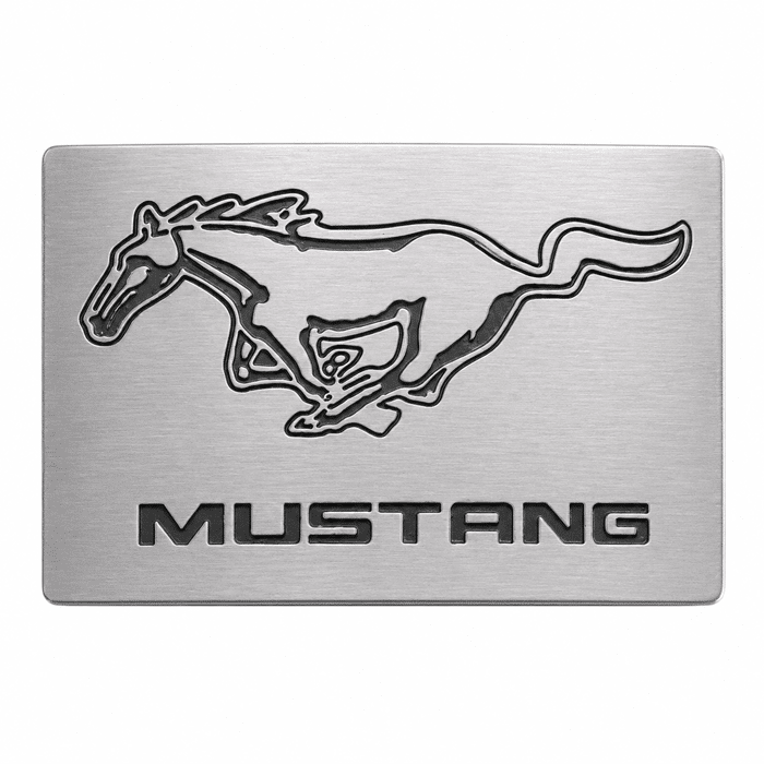 Boucle de ceinture Mustang argentée à cheval au galop (1)