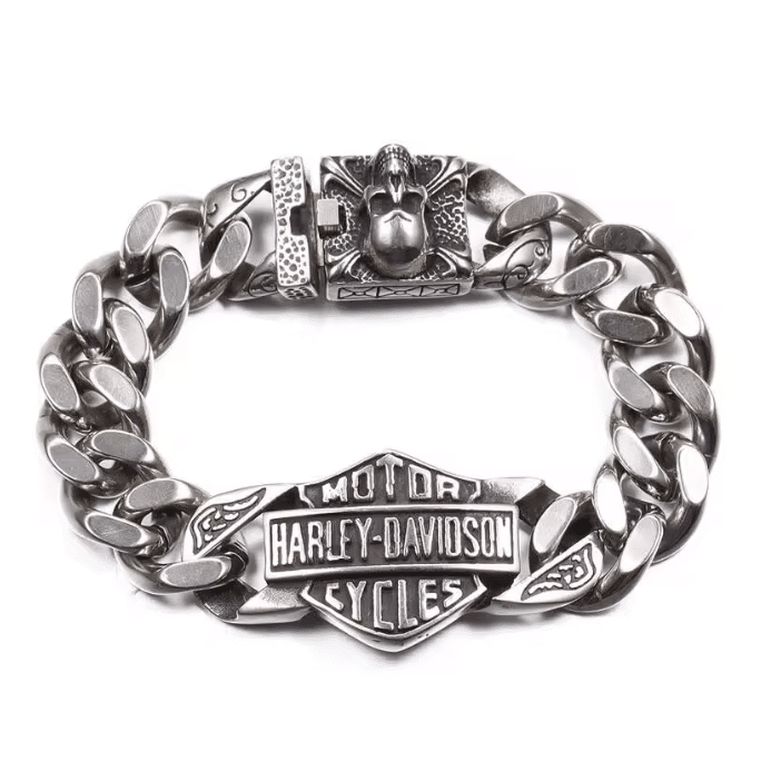 Bracelet biker Harley-Davidson chaîne maille gourmett (4)