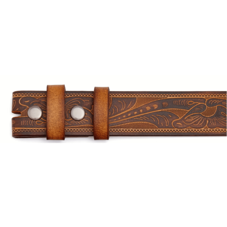 Ceinture cowboy camel motifs western sans boucle (2)