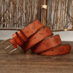 Ceinture cowboy country cuir large boucle laiton (1)
