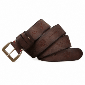Ceinture cowboy country cuir large boucle laiton
