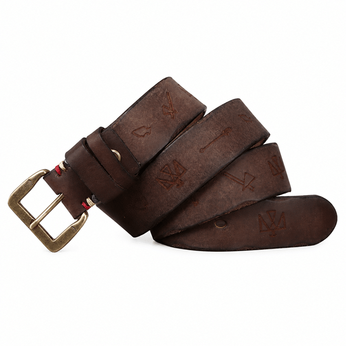 Ceinture cowboy country cuir large boucle laiton (5)
