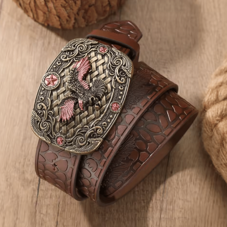 Ceinture cowboy femme grande boucle aigle (1)