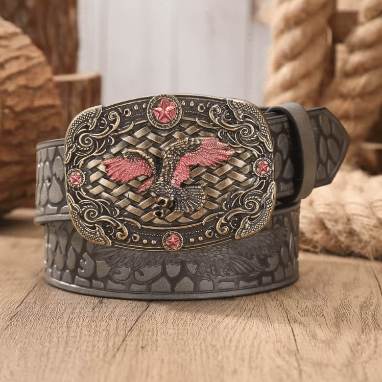 Ceinture cowboy femme grande boucle aigle (3)