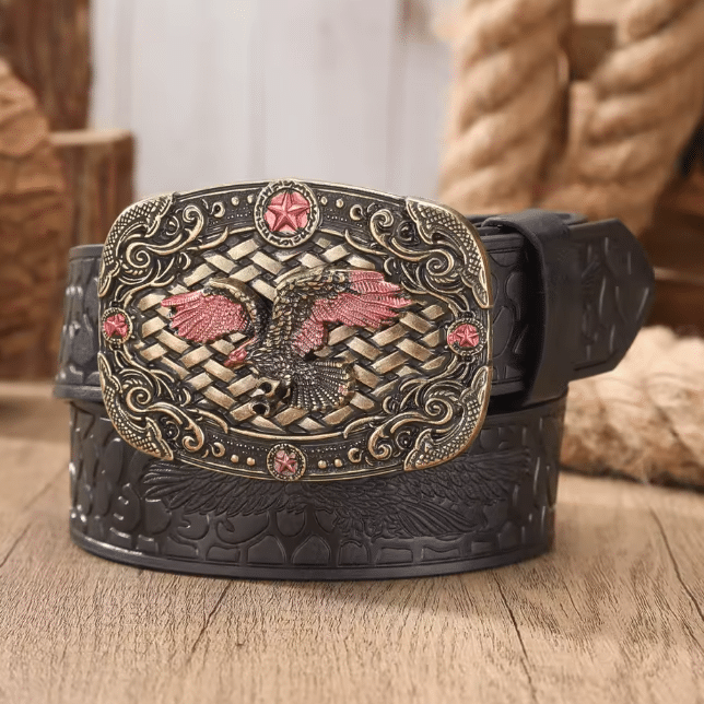 Ceinture cowboy femme grande boucle aigle (4)