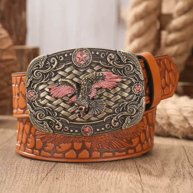 Ceinture cowboy femme grande boucle aigle (5)